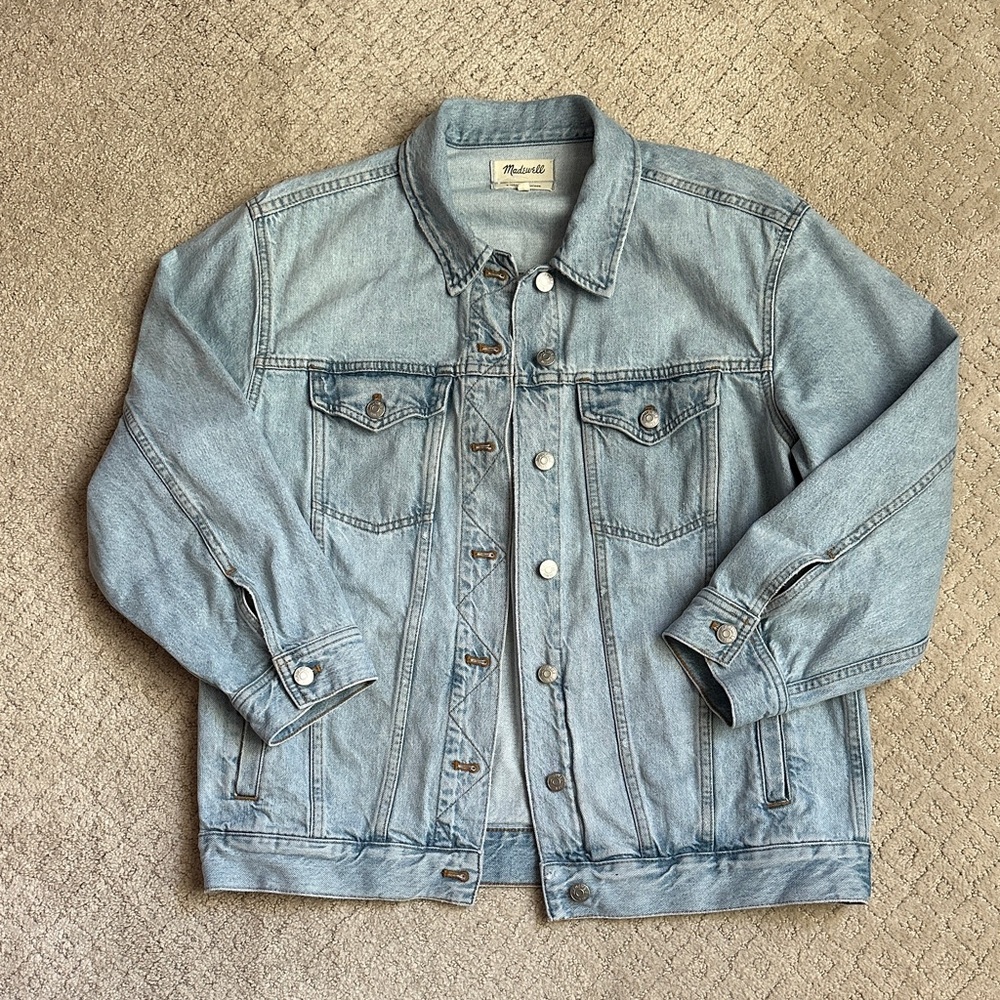 Madewell Oversized Trucker Denim Jacket, Size Medium